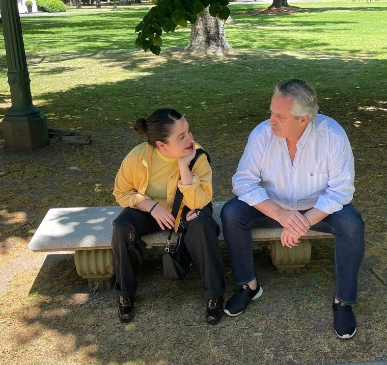 Alberto Fernández recibió a Ofelia Fernández en la Quinta de Olivos.