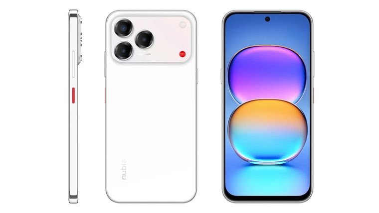 El módulo del Nubia Design recuerda al del iPhone 17 Pro, reforzando su inspiración en Apple. El módulo del Nubia Design recuerda al del iPhone 17 Pro, reforzando su inspiración en Apple.