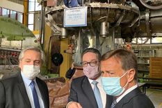 Alberto Fernández, el CEO de IMPSA y Rodolfo Suarez, los socios de una empresa histórica que está en decadencia. Foto: Prensa Gobernación