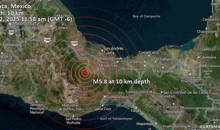 Sismo de magnitud 5,9 sacudió el sur de México.