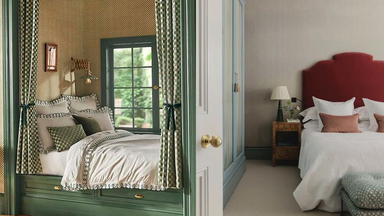 Cabeceros llamativos, una de las 11 tendencias previstas para 2025 en el diseño de los dormitorios. Foto: Anthropologie y MLH. Trove de Studio Duggan