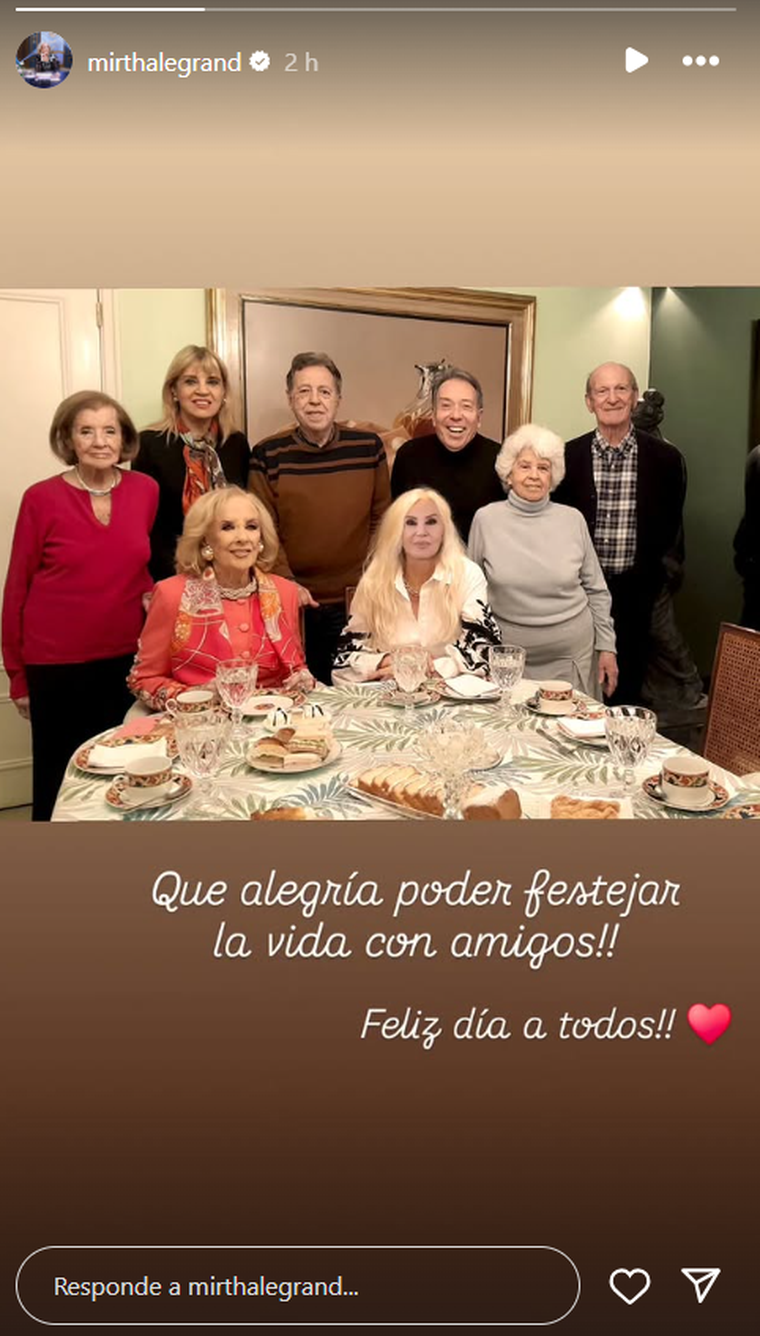 La historia que compartió Mirtha Legrand. Foto: captura de pantalla Instagram/ @mirthalegrand. La historia que compartió Mirtha Legrand. Foto: captura de pantalla Instagram/ @mirthalegrand. 