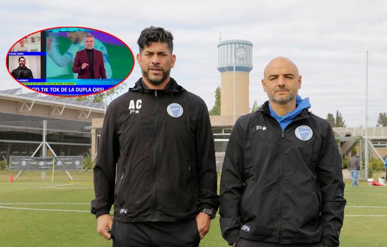Orsi-Gómez, la dupla técnica de Godoy Cruz, se divirtió con un desafío popular en redes.
