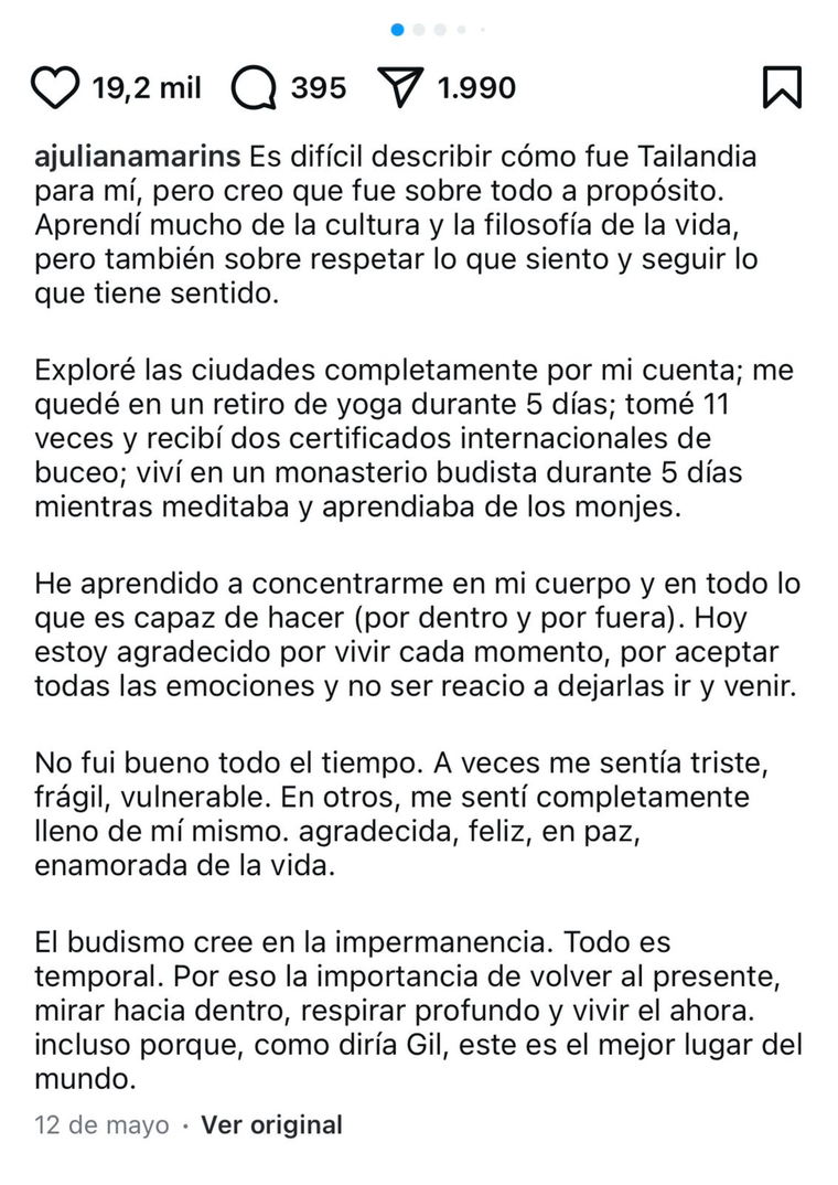 Algunos de sus posteos en su cuenta de Instagram, contaba con reflexiones de la joven Algunos de sus posteos en su cuenta de Instagram, contaba con reflexiones de la joven