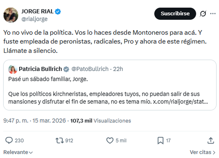 La respuesta de Jorge Rial. La respuesta de Jorge Rial.