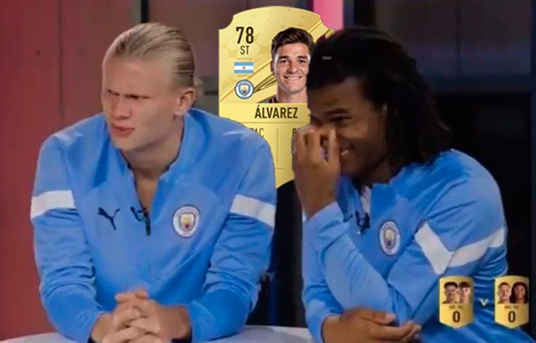Haaland se mostró indignado por la baja velocidad de Julián Álvarez en el FIFA 23.