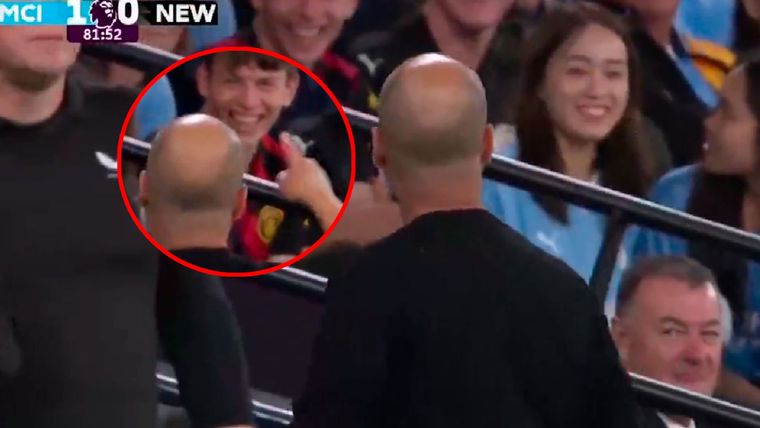 Guardiola se cruzó con un hincha durante el triunfo del City y luego explicó sus razones
