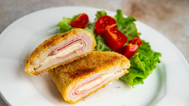 Receta deliciosa de milanesa rellena con jamón y queso