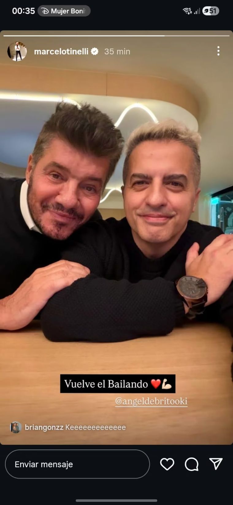 El posteo que anunció la gran vuelta de Tinelli a la TV. El posteo que anunció la gran vuelta de Tinelli a la TV.