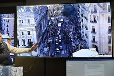 Patricia Bullrich monitoreando los incidentes en el Congreso Foto: Ministerio de Seguridad