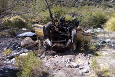 potrerillos: una grua cayo desde 40 metros de altura y murio el chofer