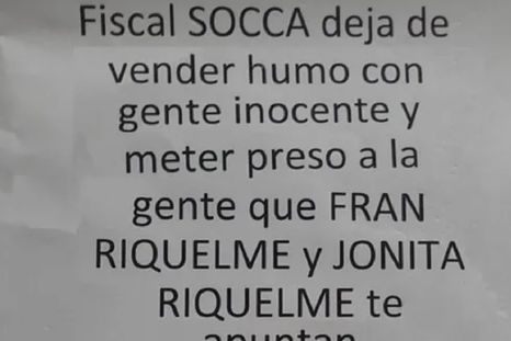 Las amenazas que recibió el fiscal Foto: Gentileza Versión Rosario