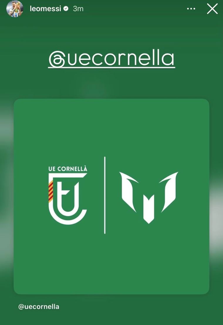 La reacción de Messi tras comprar al UE Cornellá. La reacción de Messi tras comprar al UE Cornellá. 