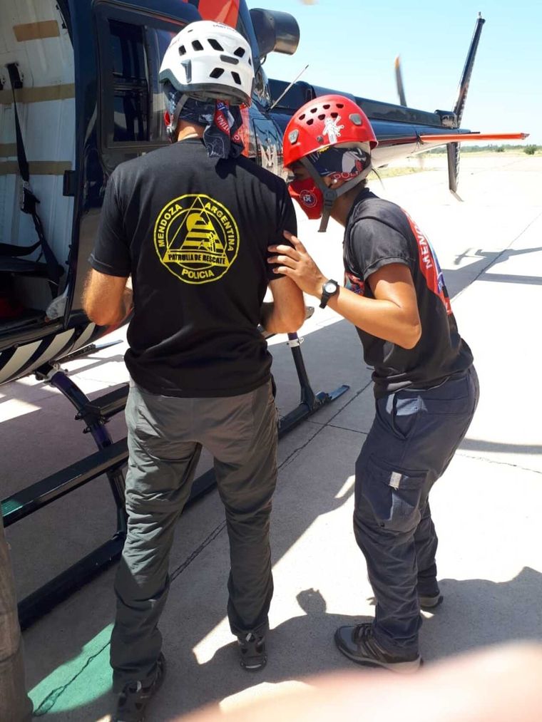 El helicóptero policial participó del rescate