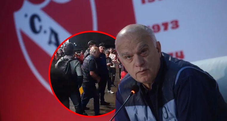 Grindetti fue increpado por hinchas del Rojo. Foto: MDZ