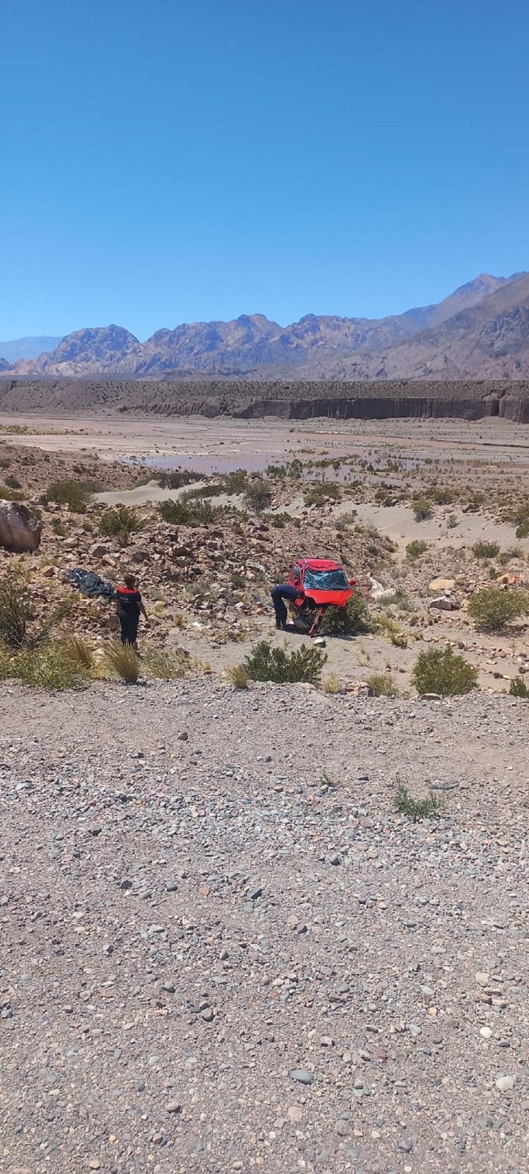 Vuelco en Alta Montaña. Foto: Ministerio de Seguridad