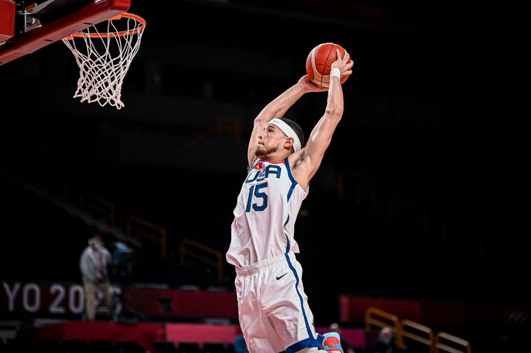 Devin Booker fue una de las figuras del partido Foto: USA Basketball
