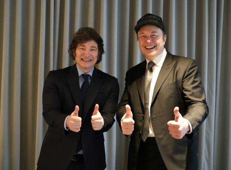 Javier Milei junto a Elon Musk en su última reunión Foto: Presidencia