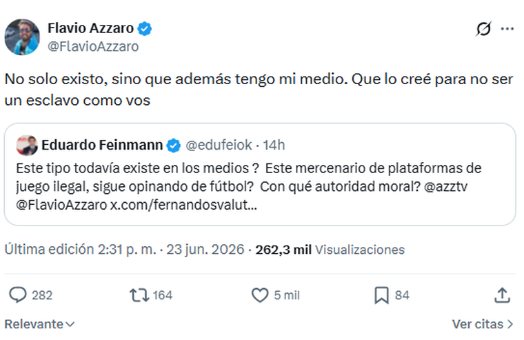 La respuesta de Flavio Azzarro. La respuesta de Flavio Azzarro.