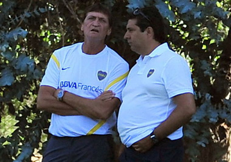 Angelici y Falcioni. Foto: Télam
