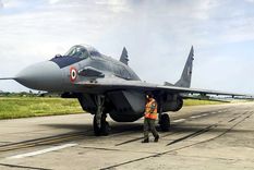caza MIG-29 Uno de los un caza MiG-31 que usa Rusia. Foto: Efe. caza MIG-29 Uno de los un caza MiG-31 que usa Rusia. Foto: Efe.