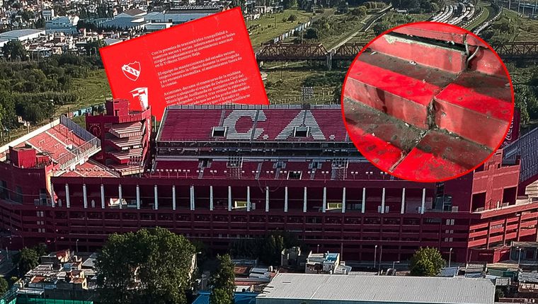 Independiente negó que haya habido un nuevo desplazamiento en una de sus tribunas populares. Foto: NA, Prensa Independiente y @CAIplaneta
