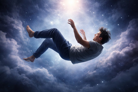 Soñar que se cae al vacío no es un mensaje oculto ni una señal del destino. Esto dice la ciencia. (Imagen generada con IA). Soñar que se cae al vacío no es un mensaje oculto ni una señal del destino. Esto dice la ciencia. (Imagen generada con IA).