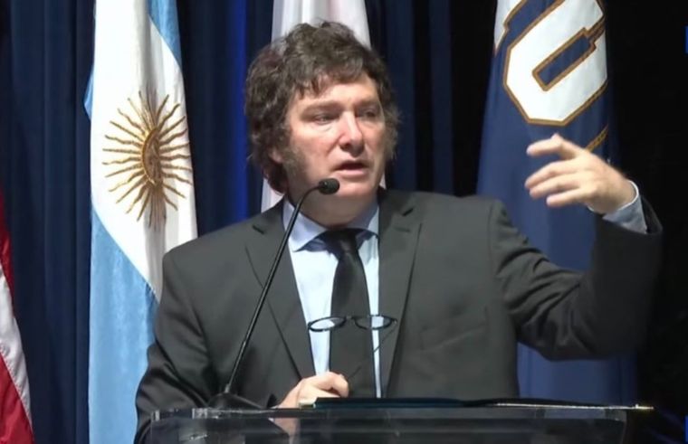 Milei utilizó una ironía para referirse a su presencia en un foro que compartirá en Los Ángeles con Elon Musk Foto: Captura de pantalla