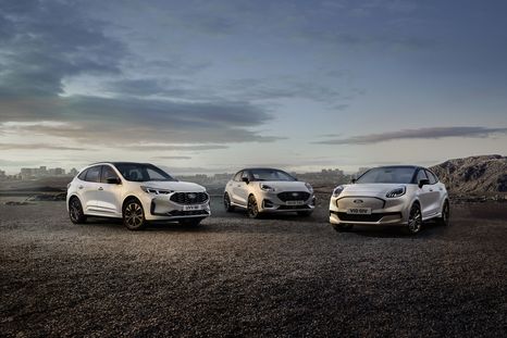 Disponibles en Puma Gen-E, Puma y Kuga EcoBoost, Kuga Híbrido Enchufable y Kuga Híbrido, los modelos de la Sound Collection de Ford se basan en el completo acabado ST-Line X Disponibles en Puma Gen-E, Puma y Kuga EcoBoost, Kuga Híbrido Enchufable y Kuga Híbrido, los modelos de la Sound Collection de Ford se basan en el completo acabado ST-Line X