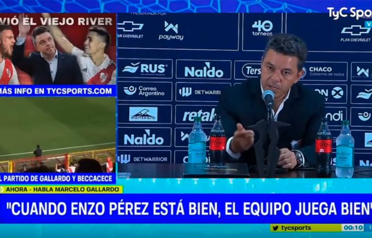 A Gallardo no le gustó que le tocaran el tema Boca cuando River tiene este domingo otro partido antes.