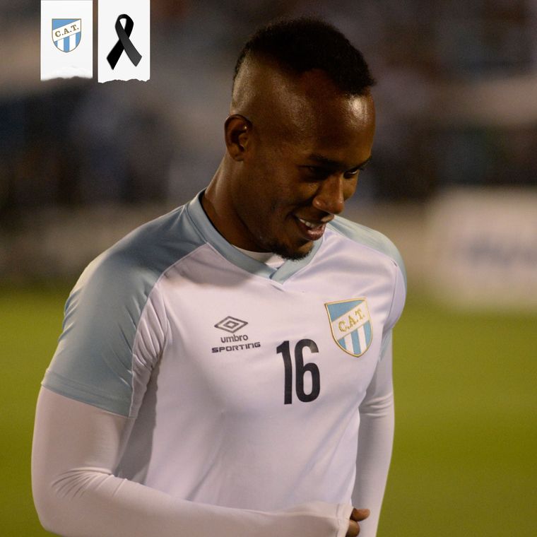 El tuit de Atlético Tucumán sobre el trágico fallecimiento de Andrés Balanta. Foto: @ATOficial