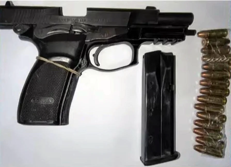 La pistola utilizada por el policía. La pistola utilizada por el policía.