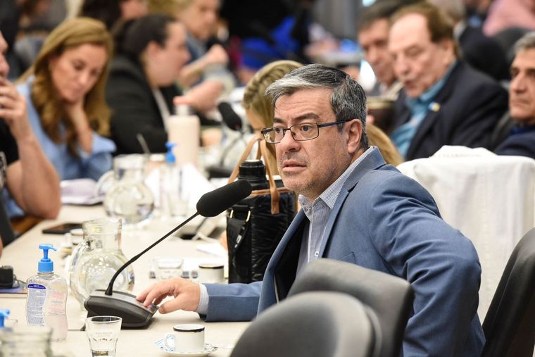 Germán Martínez, jefe del bloque UP, en el debate por el Presupuesto 2024 Foto: Prensa Diputados