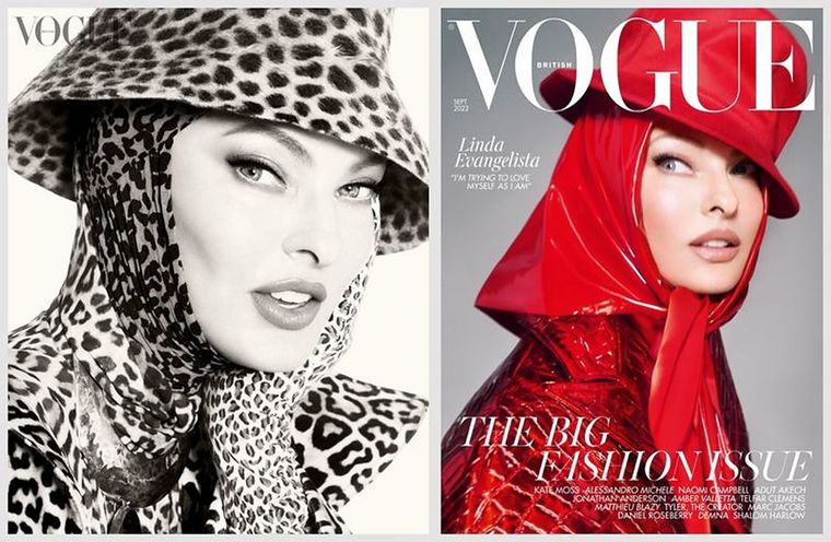 Portadas de la revista Vogue con Linda Evangelista Foto: STEVEN MEISEL/VOGUE