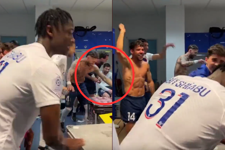 Messi, muy tranquilo en los festejos del PSG Foto: PSG