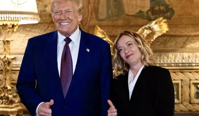 Trump y Meloni, en una vieja cita oficial. Foto: Efe.