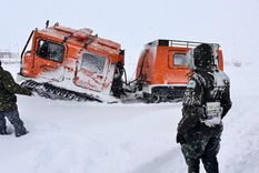 El camión de los gendarmes tras el siniestro Foto: gentileza