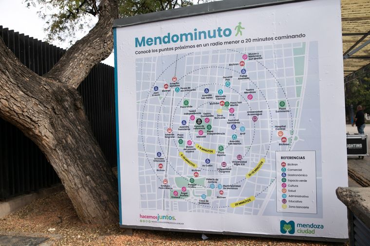 El mapa permite planificar el recorrido y calcular el tiempo Foto: Ciudad de Mendoza