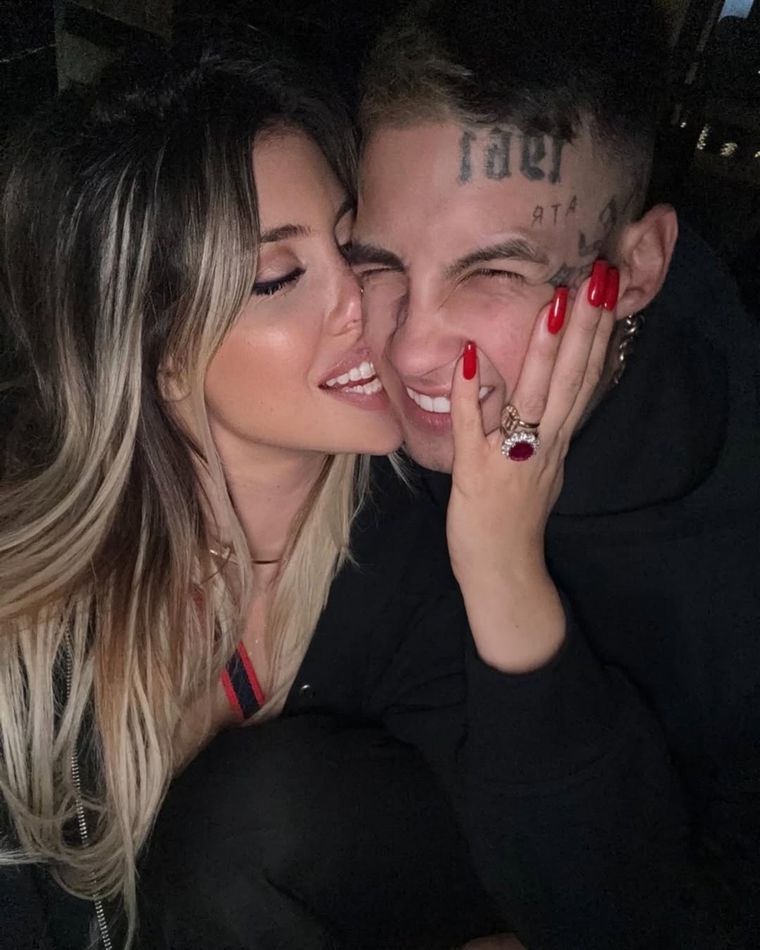 Wanda Nara y L-Gante pasaron la Navidad juntos. Foto: Instagram @wanda_nara.