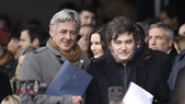 El presidente de la Sociedad Rural, Nicolás Pino, y el presidente Javier Milei. El presidente de la Sociedad Rural, Nicolás Pino, y el presidente Javier Milei.