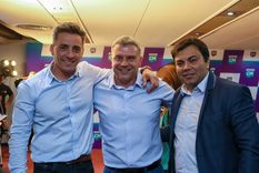 Los intendentes Marcos Calvente (Guaymallén), Diego Costarelli (Godoy Cruz) y Francisco Lo Presti (Las Heras) encabezan los tres municipios más favorecidos en el nuevo coeficiente. Foto: Prensa Diego Costarelli