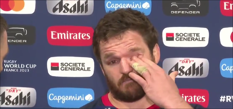 Montoya no pudo contener la emoción tras la derrota de Los Pumas ante Inglaterra Foto: ESPN