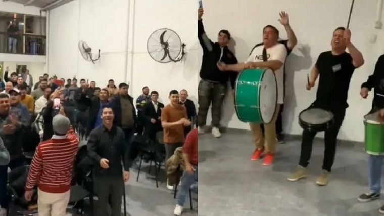 El video de los fieles evangélicos que le cantan a Dios y contra el diablo al ritmo de una tribuna futbolera en plena misa se hizo viral. Foto: Captura de video X