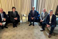 Javier Milei mantuvo una reunión en Los Ángeles con Michael Milken, presidente del Instituto Milken. Foto: Oficina del Presidente