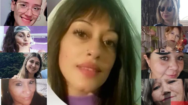 Las víctimas de femicidio en 2025: Antonia Falcón, María Alejandra Cuevas, Eliana Speziale y Verónica Magallanes. Abajo: Carla Del Souc, Flora Inés Moyano, Rocío Collado, Sandra Sánchez y Nadia Sosa.