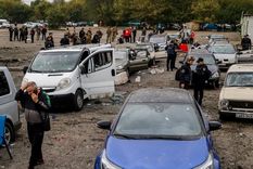 Los civiles buscaban ir a la zona ocupada por los rusos. Foto: Rnz.