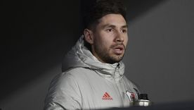 Montiel se lesionó en la entrada en calor de River. Montiel se lesionó en la entrada en calor de River.