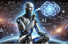 Imagen creada con Chat GPT en base al prompt: Quiero una imagen de una IA pensando sobre el sentido de la vida.