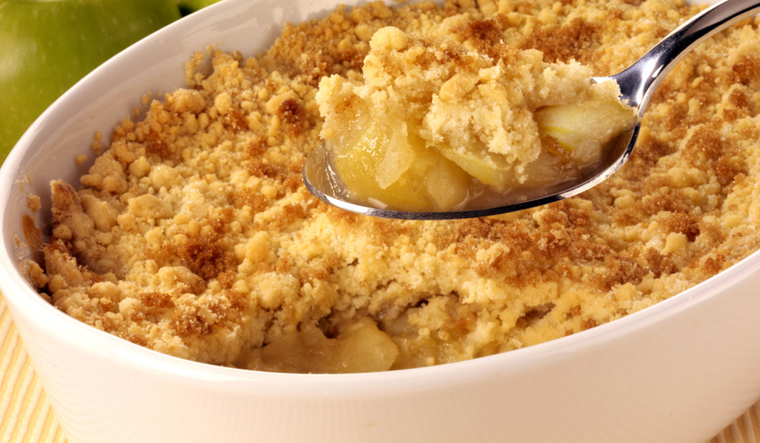 Crumble de manzana sin azúcar: delicia dulce y nutritiva para tu mesa Foto: Shutterstock
