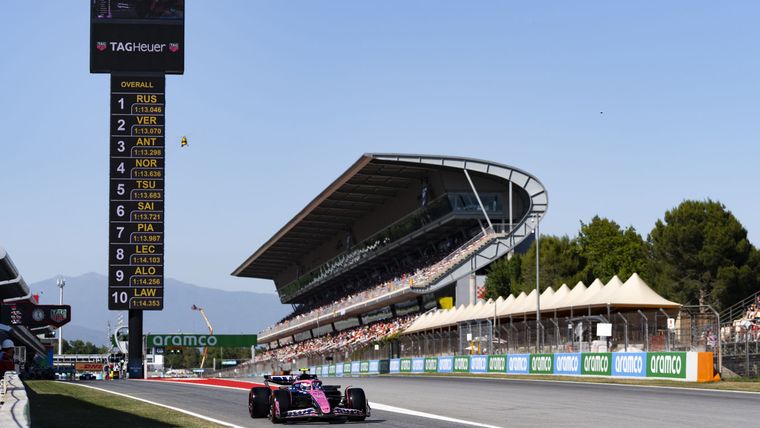 Franco Colapinto sufrió un problema técnico en la Q1 del GP de España. Foto: EFE